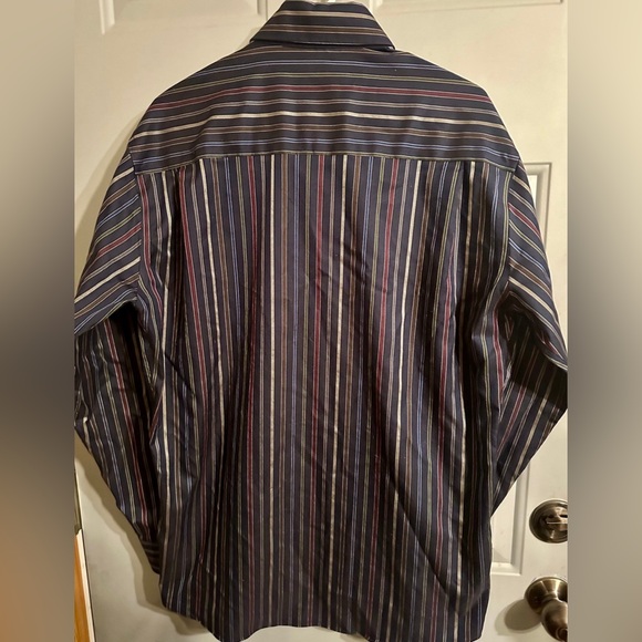 Men’s Forsyth Of Canada Button Down Shirt Vertical Stripe Blue Green Size Large - Picture 3 of 4
